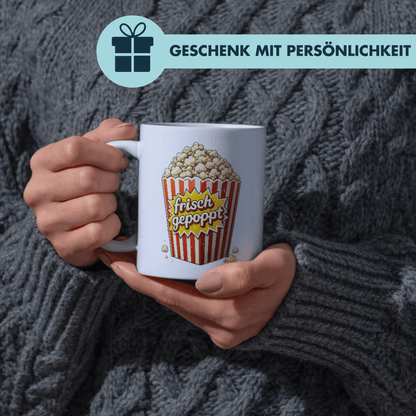 Frisch Gepoppt Popcorn Kaffee Tasse