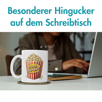 Frisch Gepoppt Popcorn Kaffee Tasse