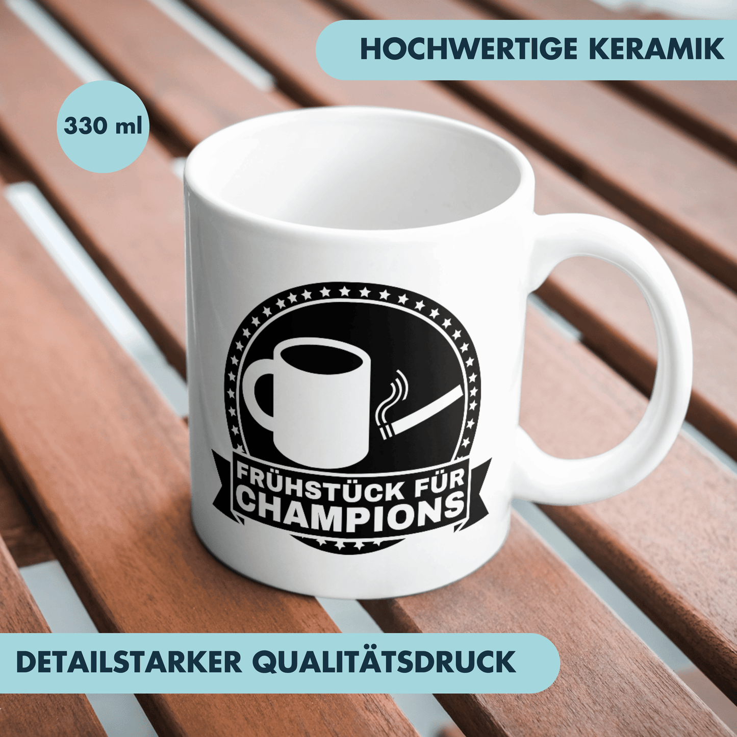 Frühstück Für Champions Kaffee Kippe Tasse
