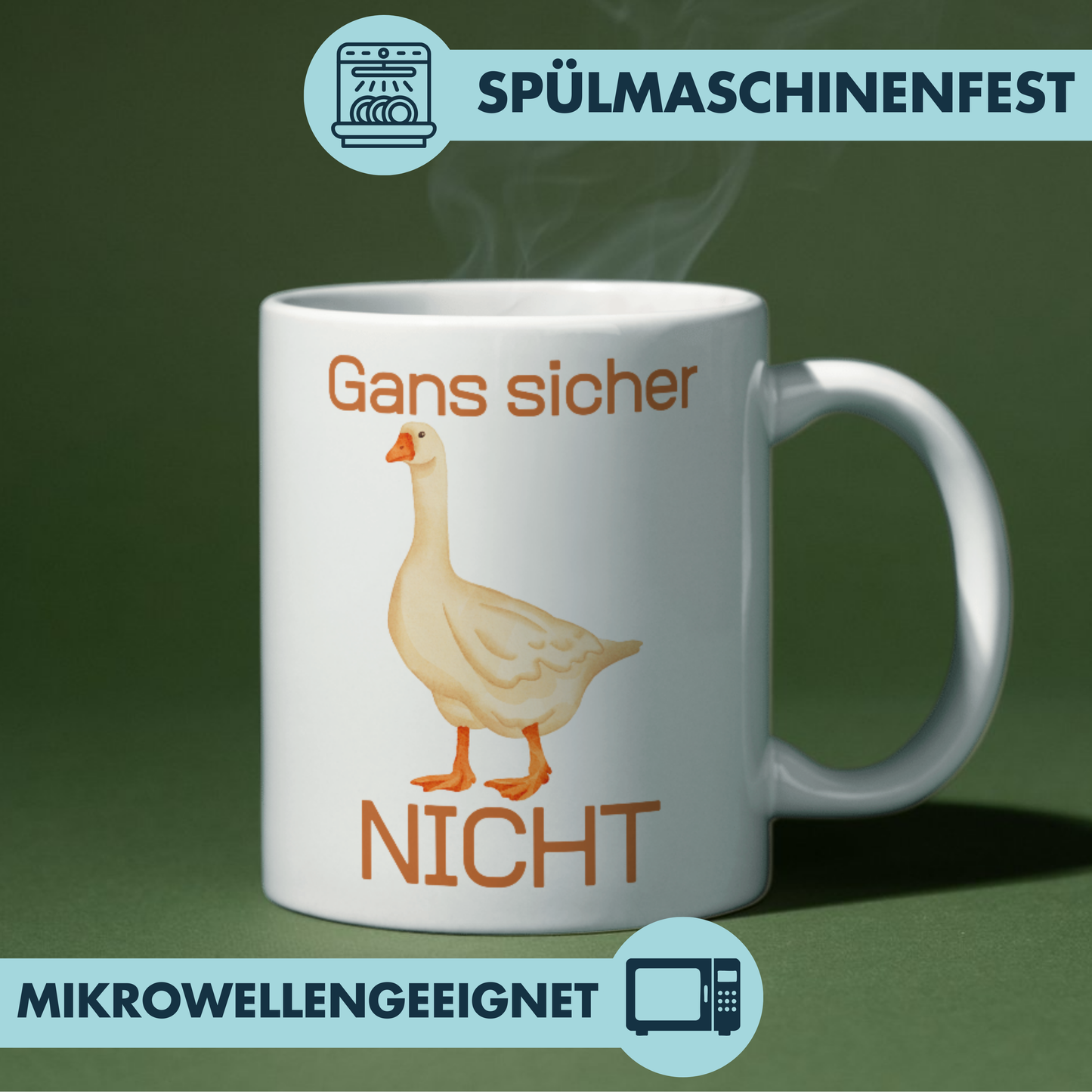 Gans Sicher Nicht Wortspiel Kaffee Tasse