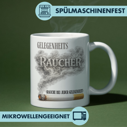 Gelegenheitsraucher Rauche Bei Jeder Gelegenheit Raucher Kaffee Tasse