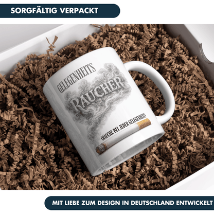 Gelegenheitsraucher Rauche Bei Jeder Gelegenheit Raucher Kaffee Tasse