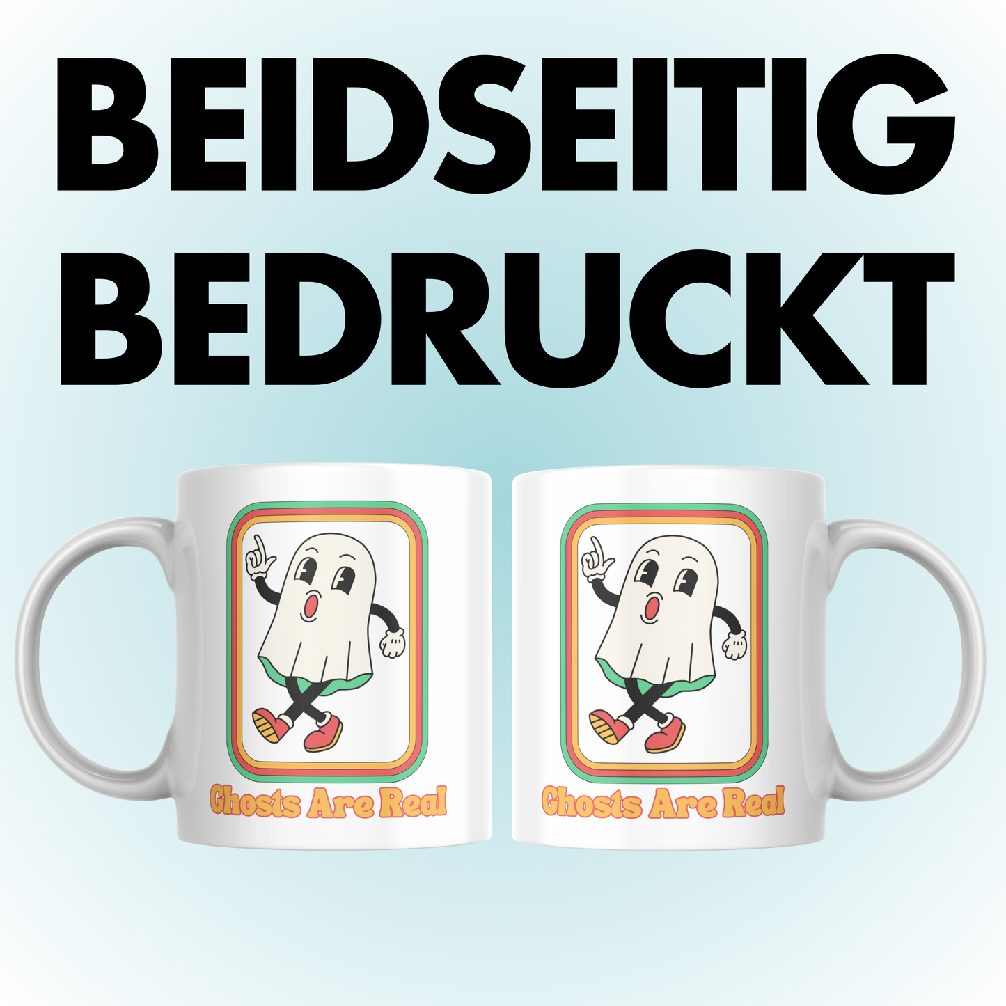 Ghosts Are Real Retro Cartoon Kaffee Tasse