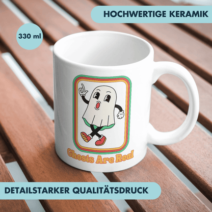 Ghosts Are Real Retro Cartoon Kaffee Tasse