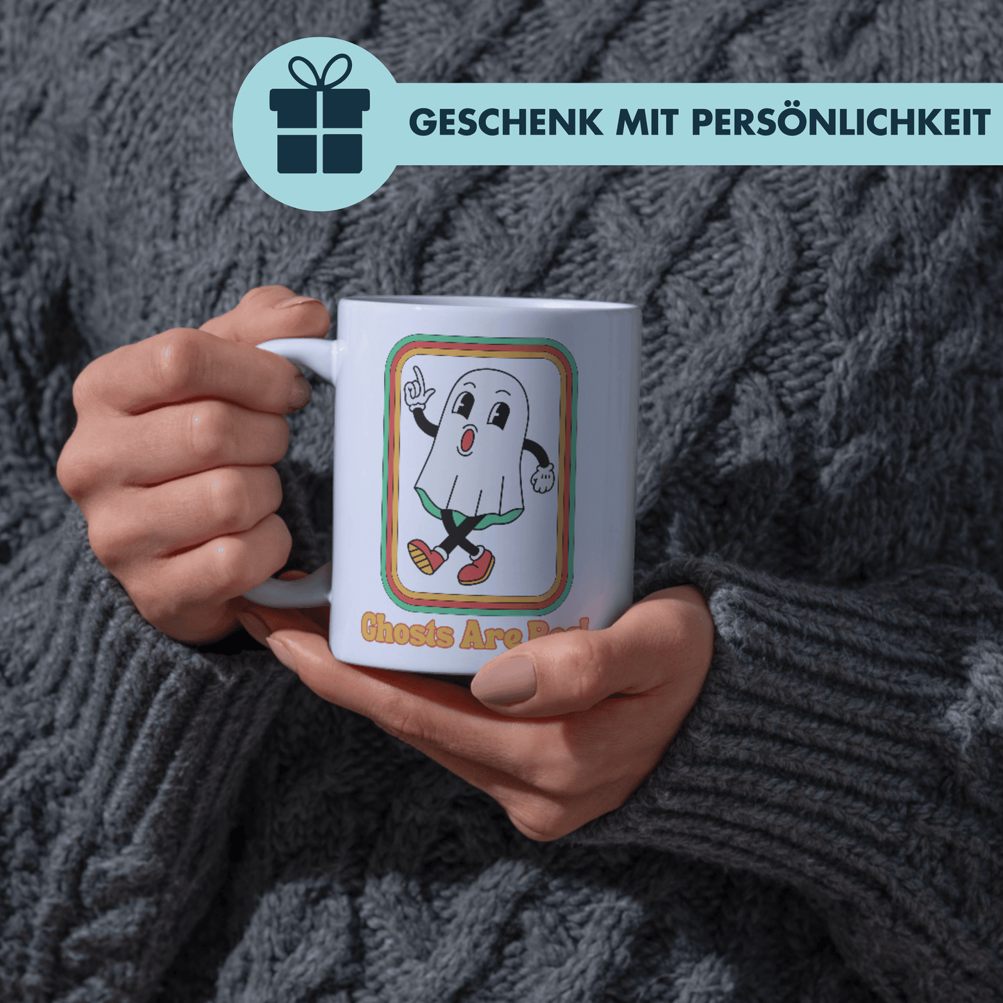 Ghosts Are Real Retro Cartoon Kaffee Tasse
