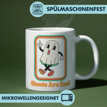 Ghosts Are Real Retro Cartoon Kaffee Tasse