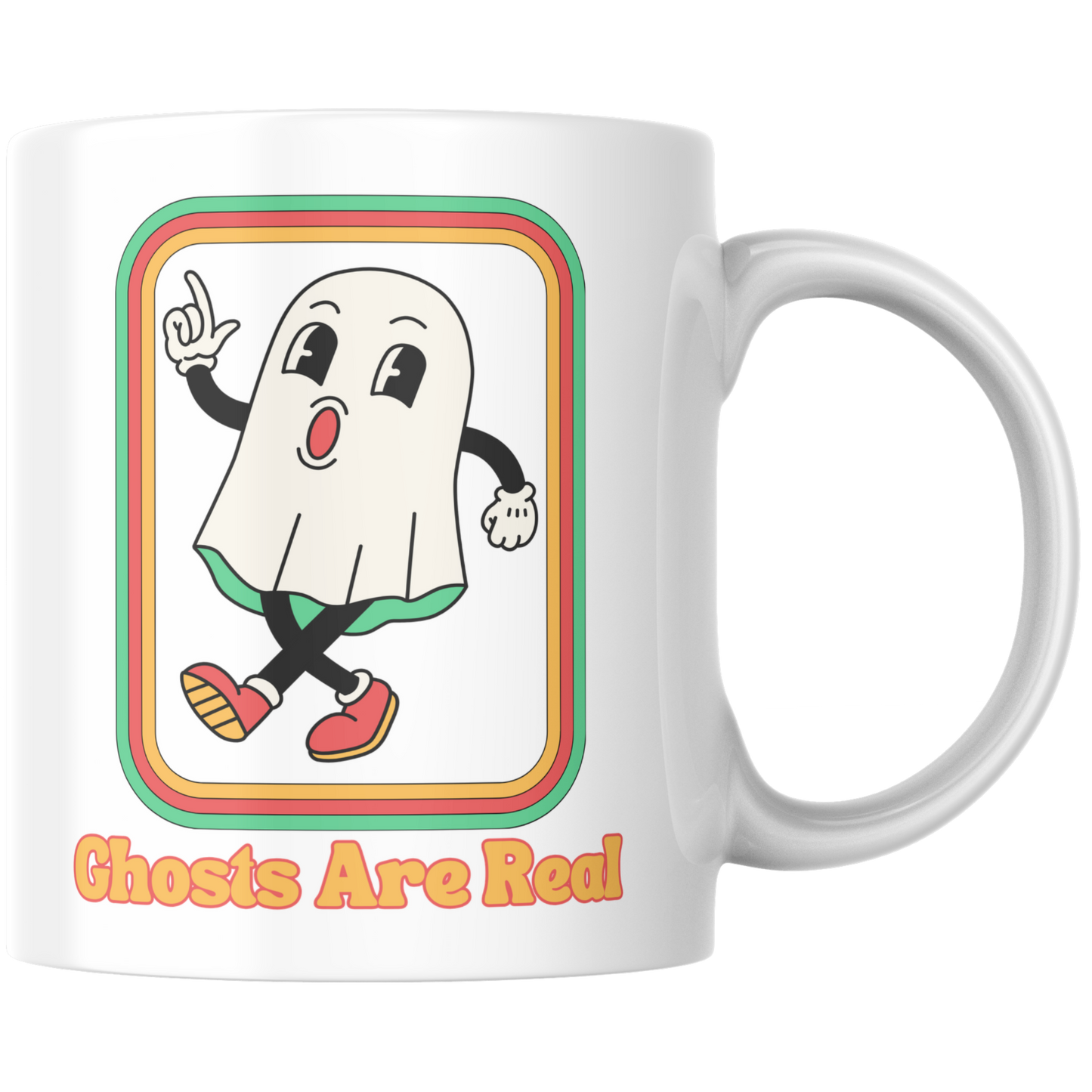 Ghosts Are Real Retro Cartoon Kaffee Tasse