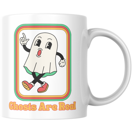 Ghosts Are Real Retro Cartoon Kaffee Tasse
