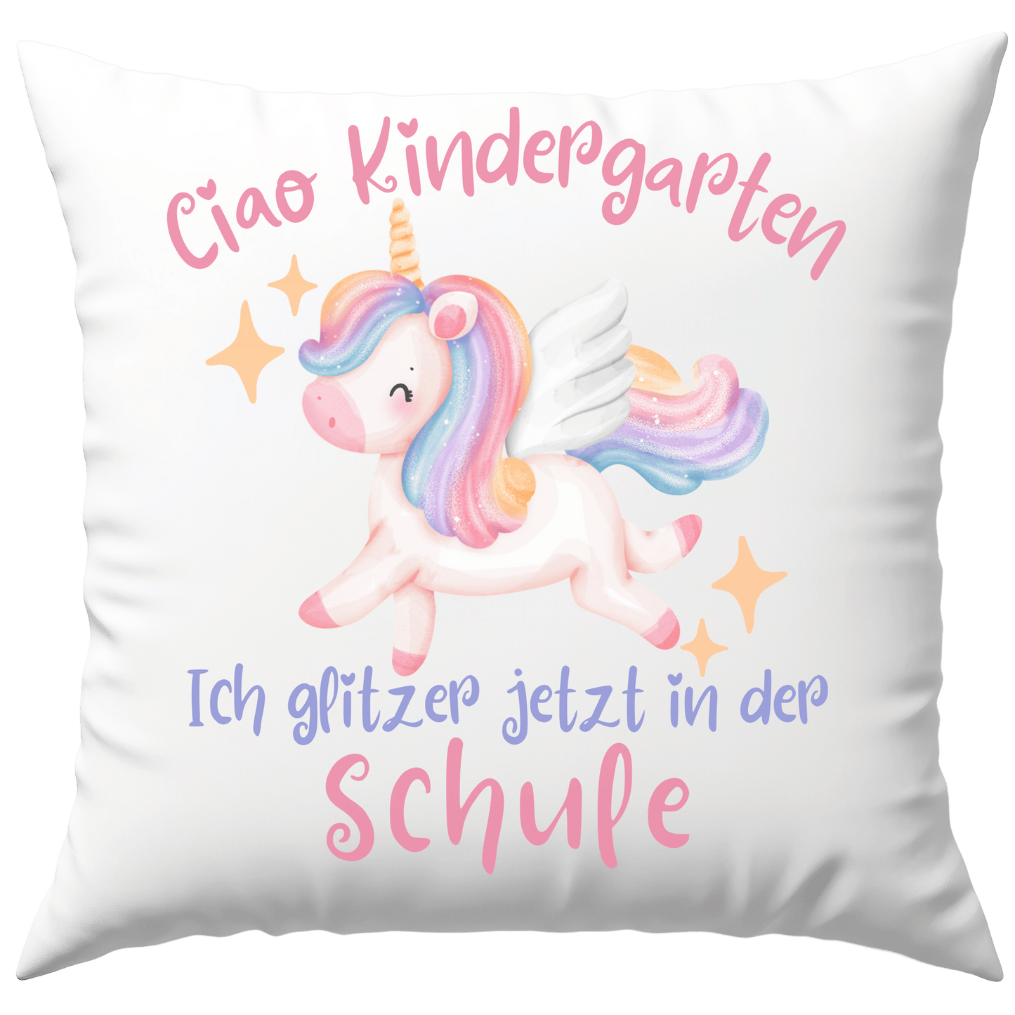 Ciao Kindergarten Ich Glitzer Jetzt In Der Schule Einhorn Einschulung Deko Kissen