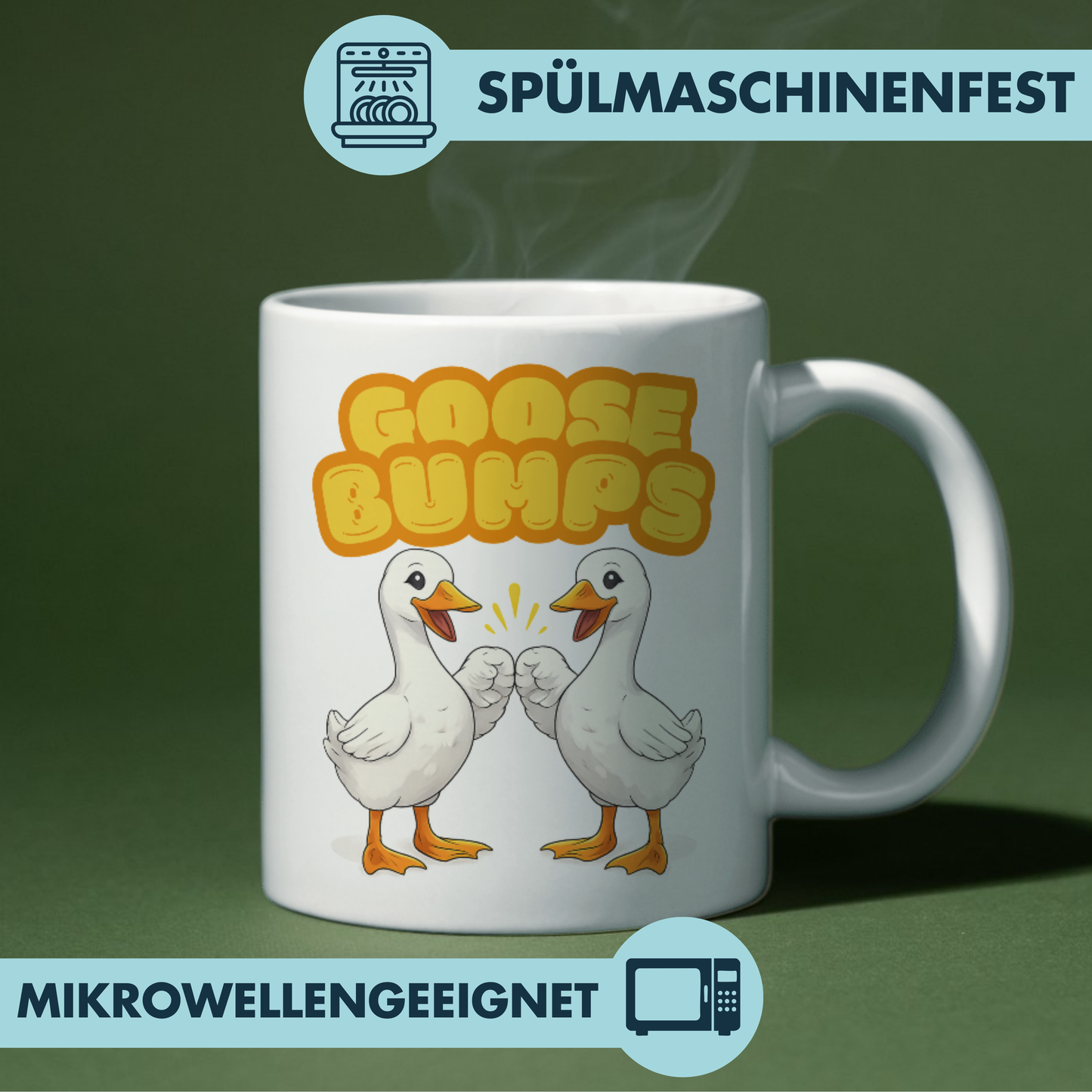 Goosebumps Gänse Wortspiel Kaffee Tasse