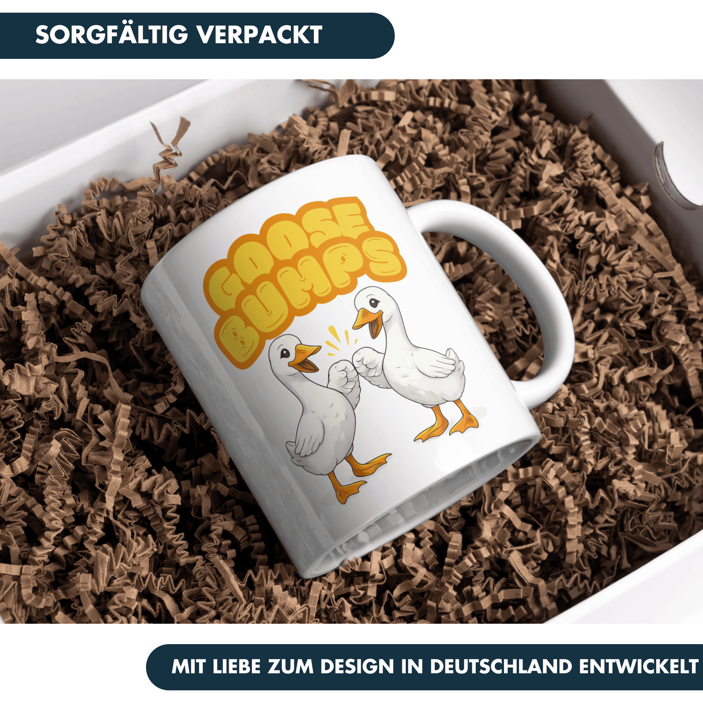 Goosebumps Gänse Wortspiel Kaffee Tasse