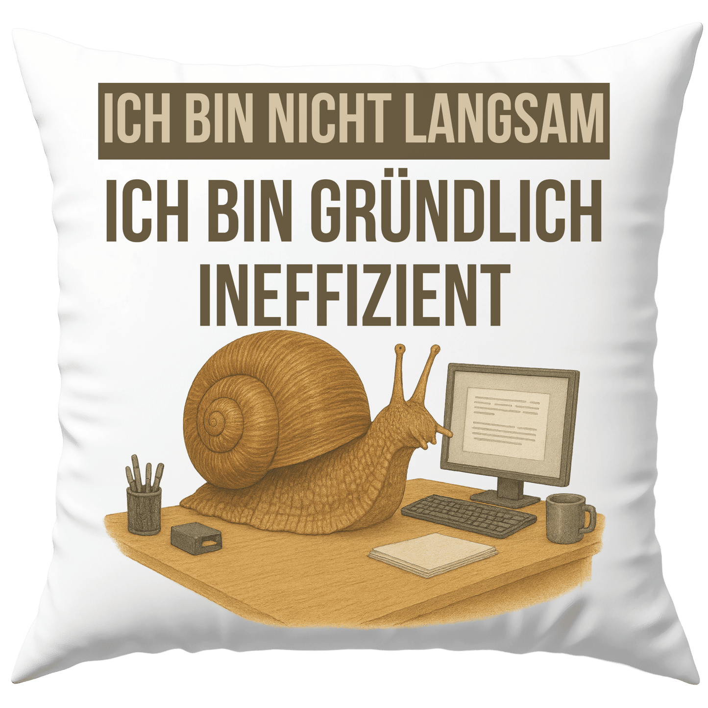 Ich Bin Nicht Langsam Ich Bin Gründlich Ineffizient Schnecke Deko Kissen