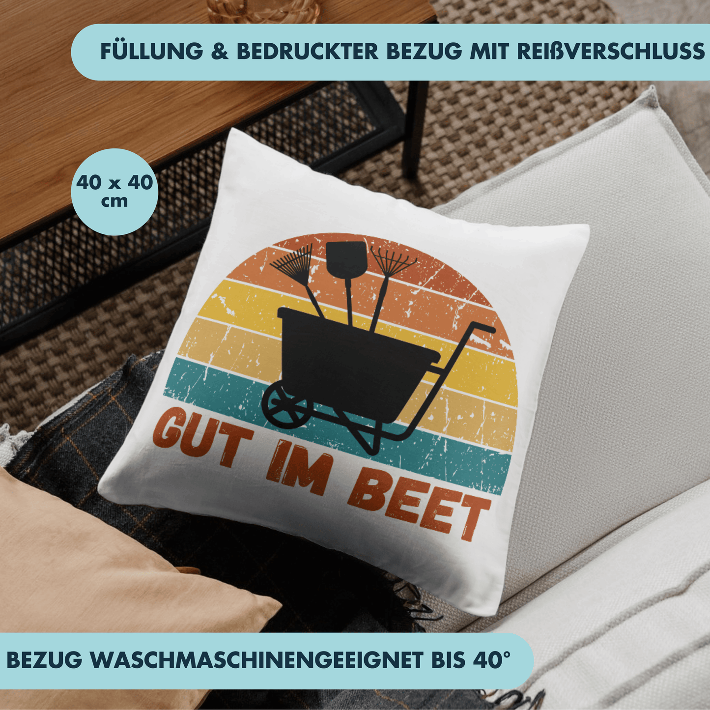 Gut Im Beet Wortspiel Doppeldeutig Deko Kissen