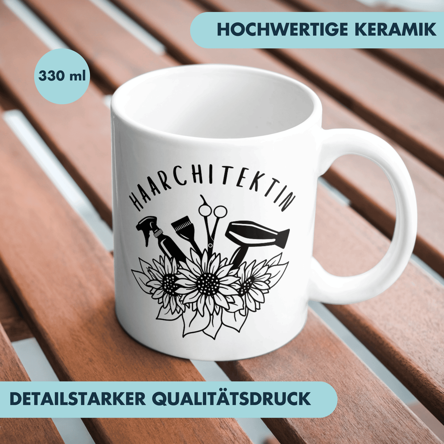 Haarchitektin Wortspiel Friseurin Frisörin Kaffee Tasse