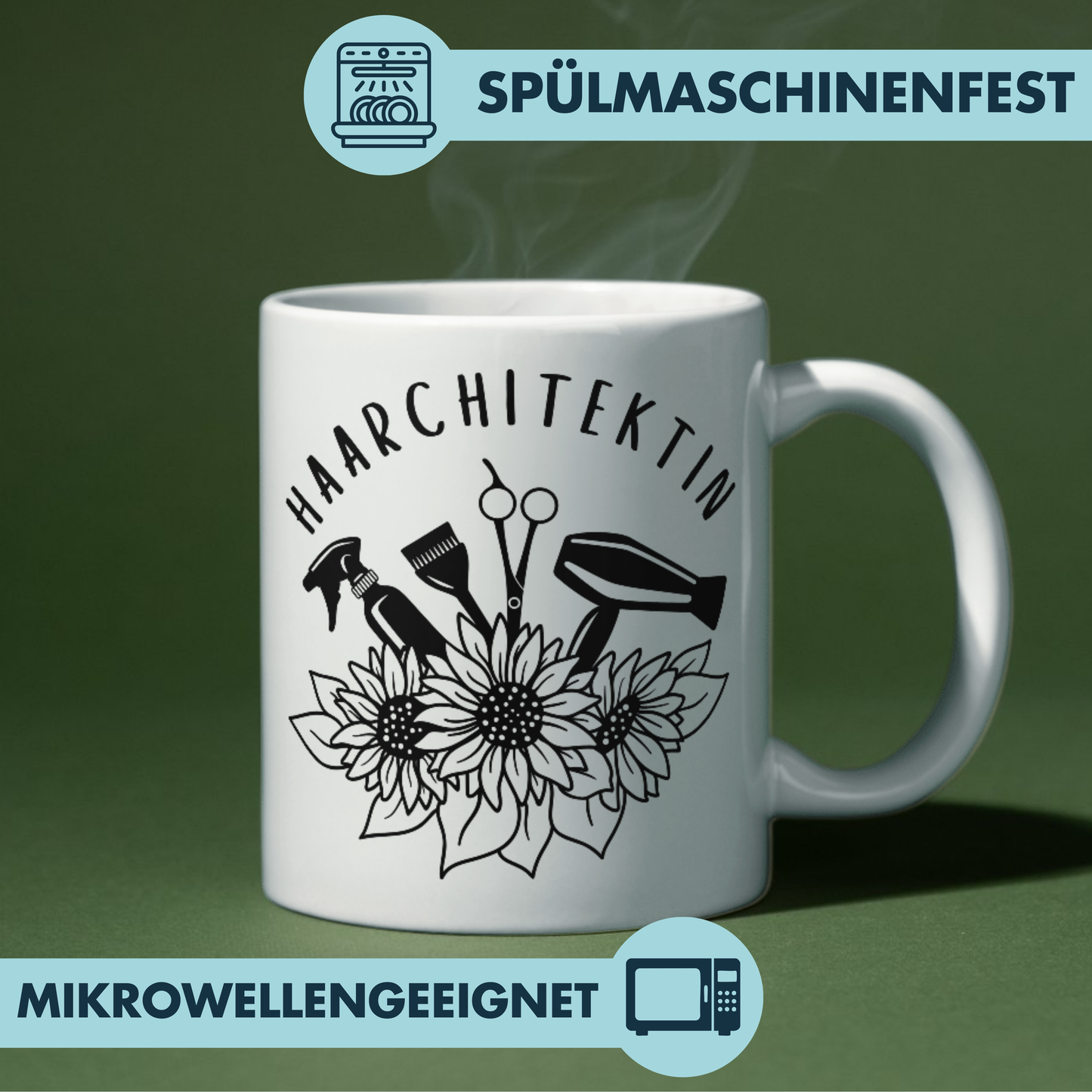 Haarchitektin Wortspiel Friseurin Frisörin Kaffee Tasse