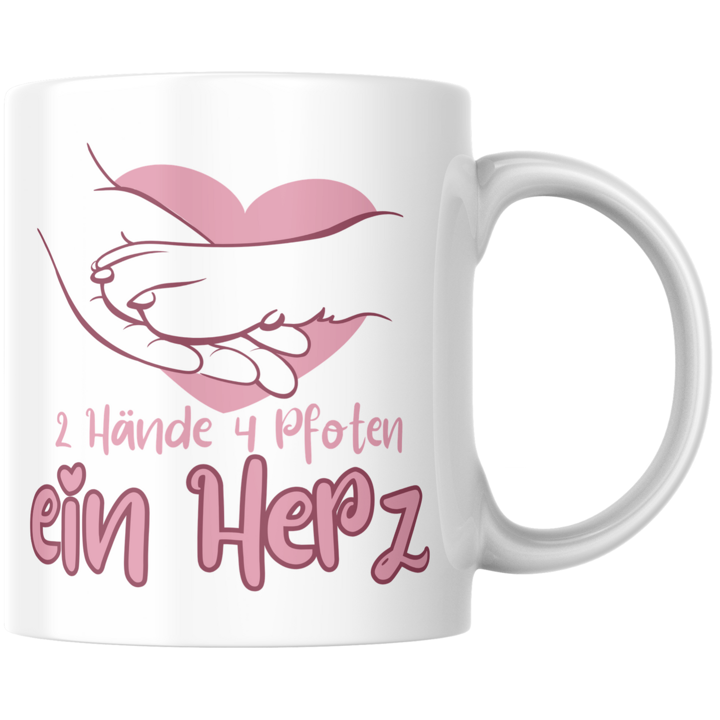 2 Hände 4 Pfoten Ein Herz Hund Kaffee Tasse