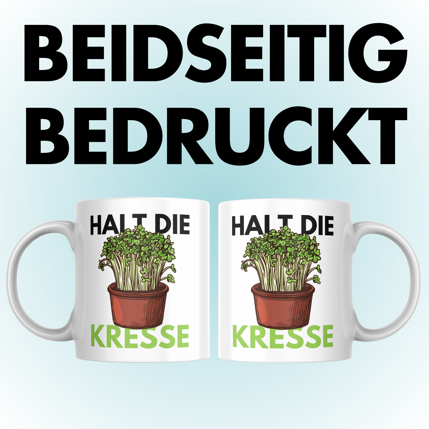 Halt die Kresse Wortspiel Kaffee Tasse