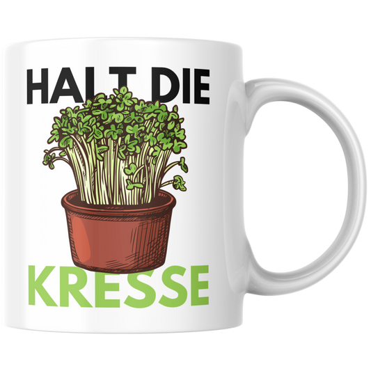 Halt die Kresse Wortspiel Kaffee Tasse