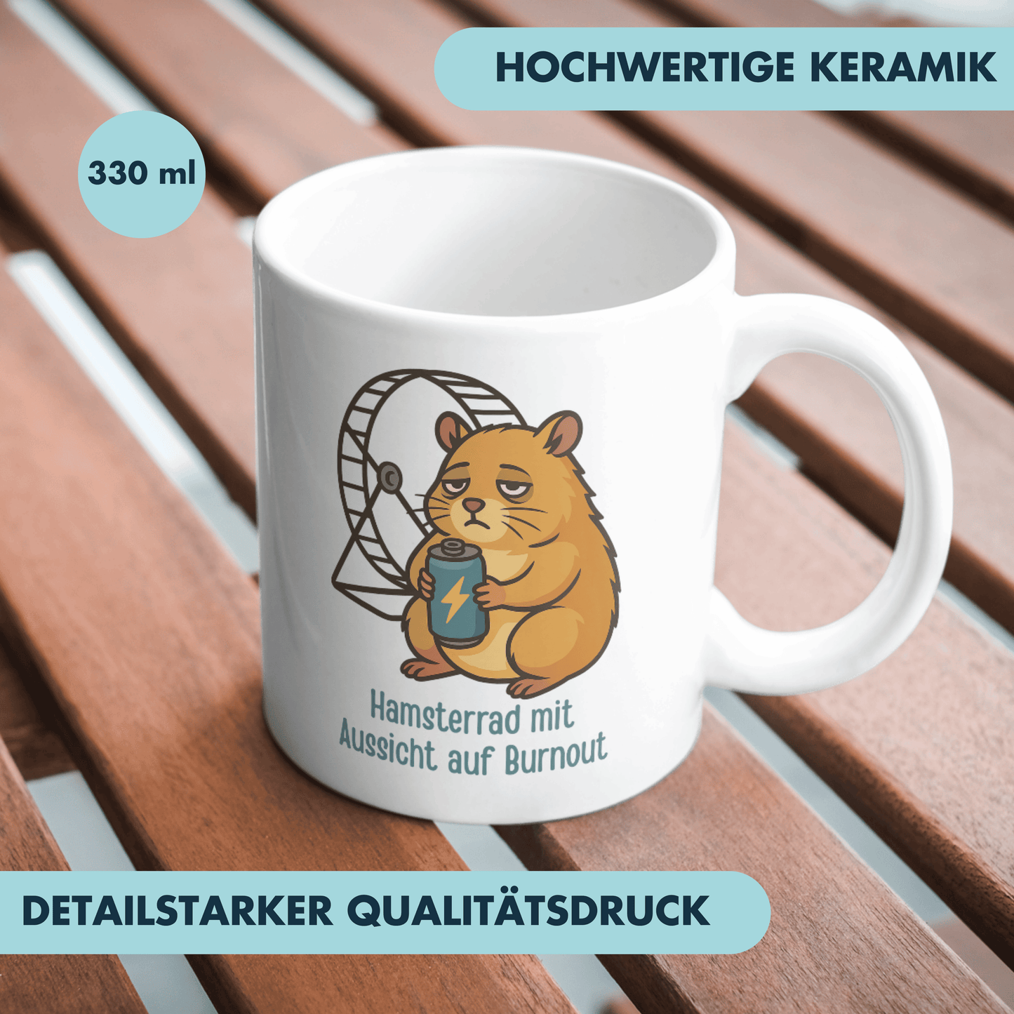 Hamsterrad Mit Aussicht Auf Burnout Kaffee Tasse
