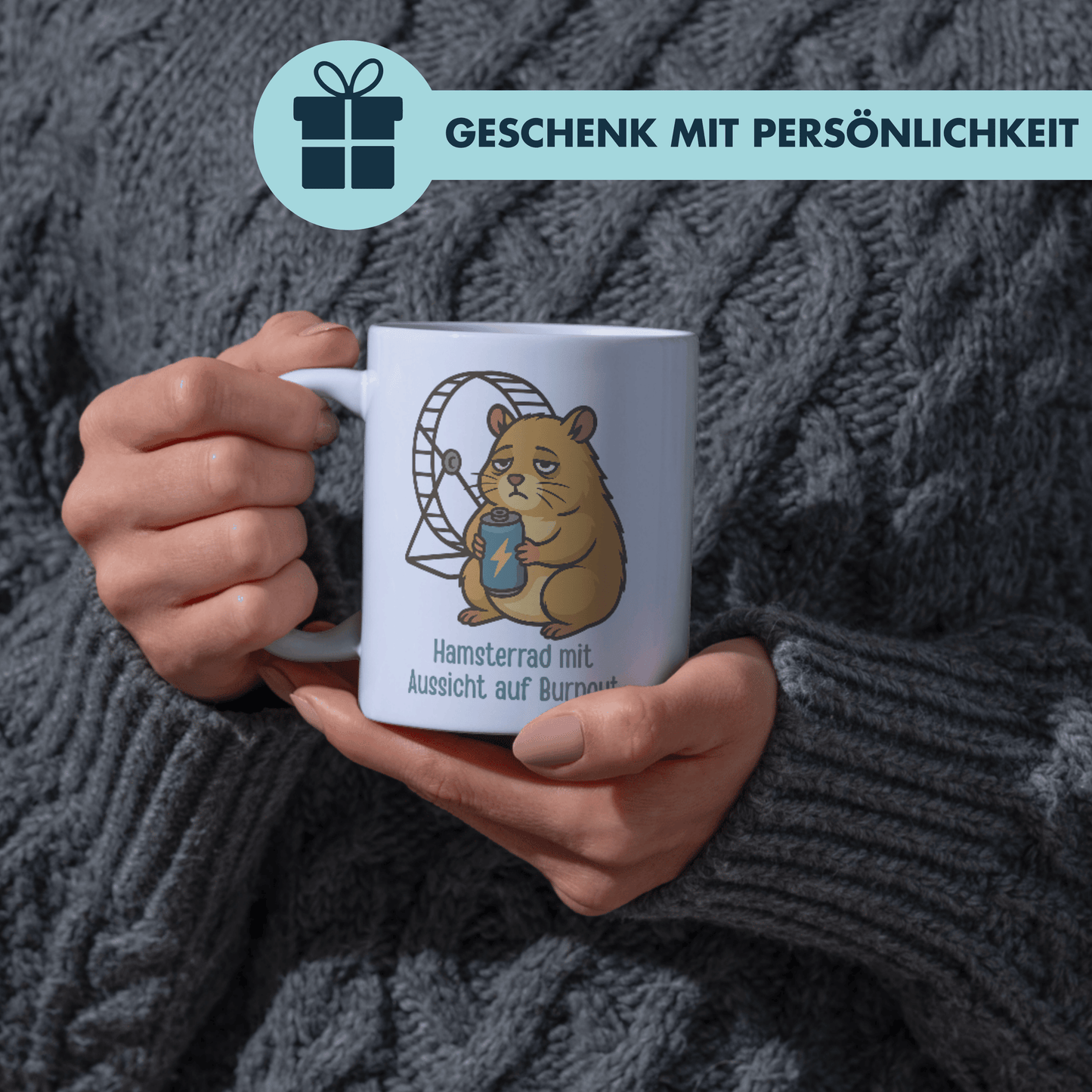 Hamsterrad Mit Aussicht Auf Burnout Kaffee Tasse