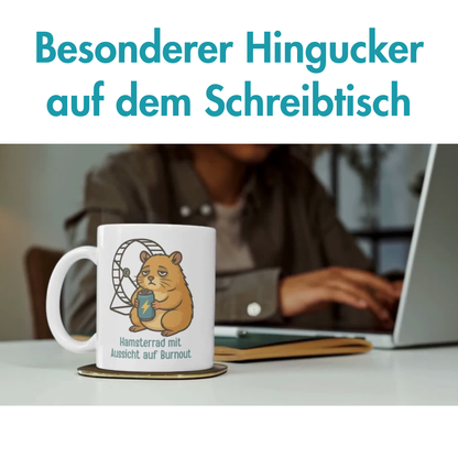 Hamsterrad Mit Aussicht Auf Burnout Kaffee Tasse