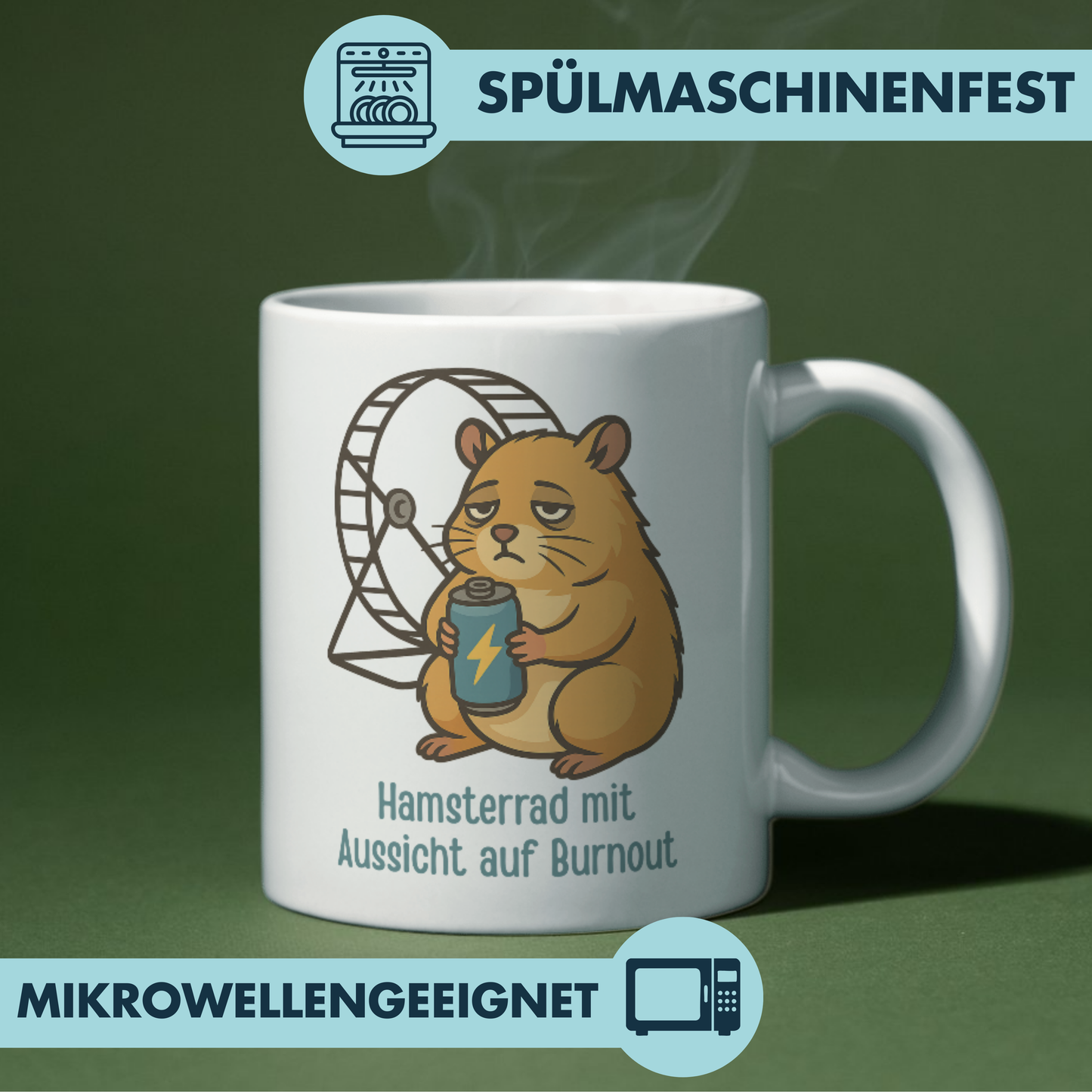 Hamsterrad Mit Aussicht Auf Burnout Kaffee Tasse