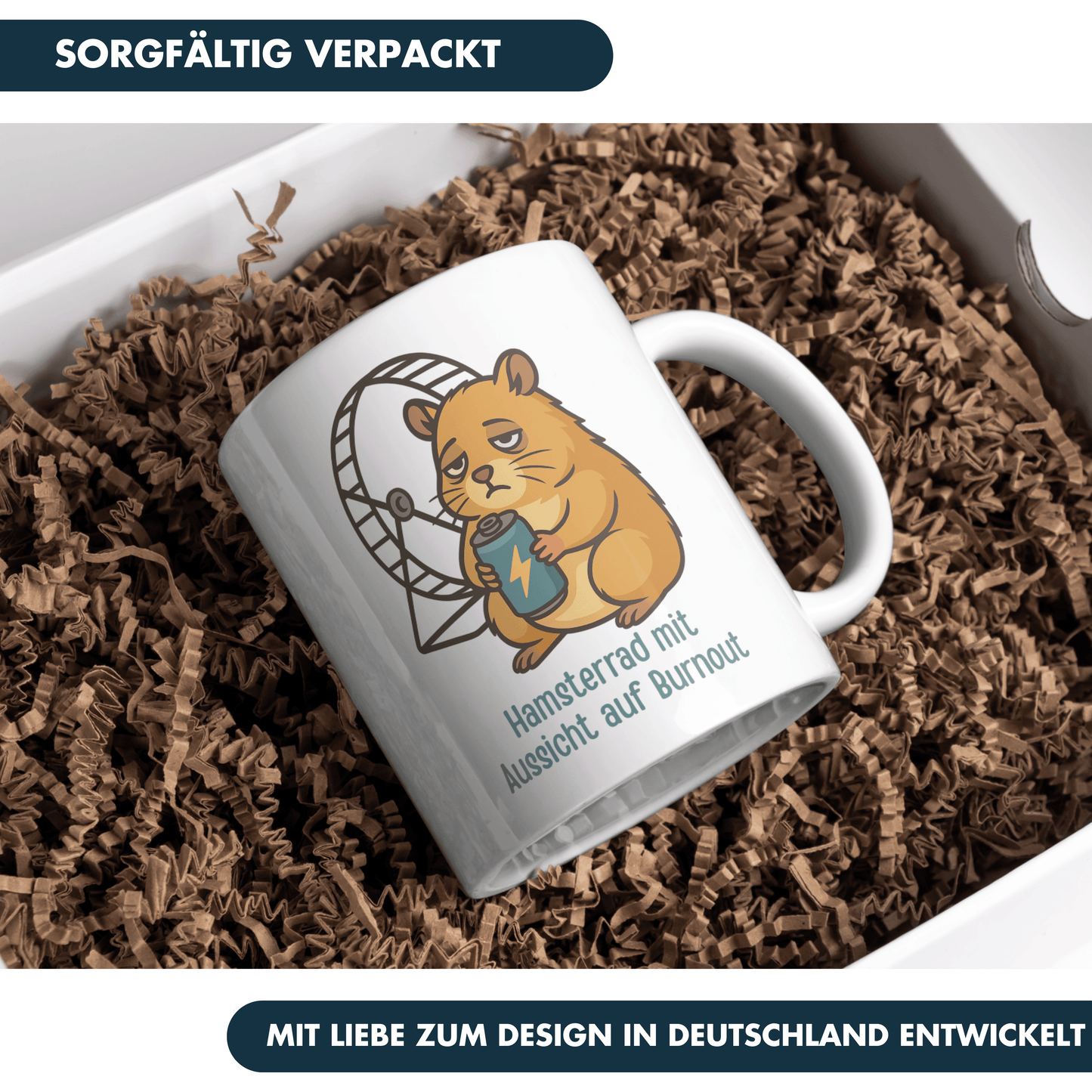 Hamsterrad Mit Aussicht Auf Burnout Kaffee Tasse