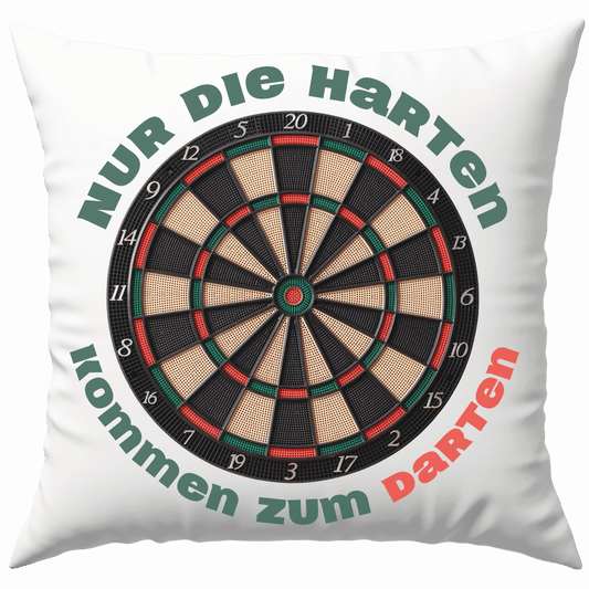Nur Die Harten Kommen Zum Darten Darts Deko Kissen