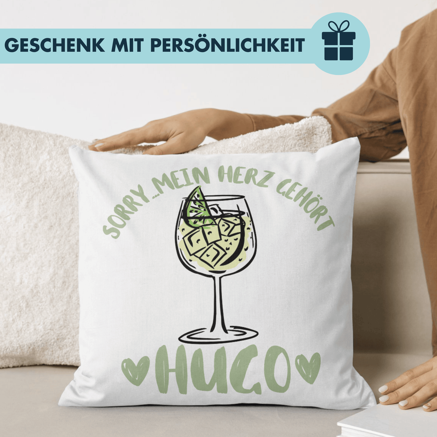Sorry Mein Herz Gehört Hugo Spritz Cocktail Deko Kissen