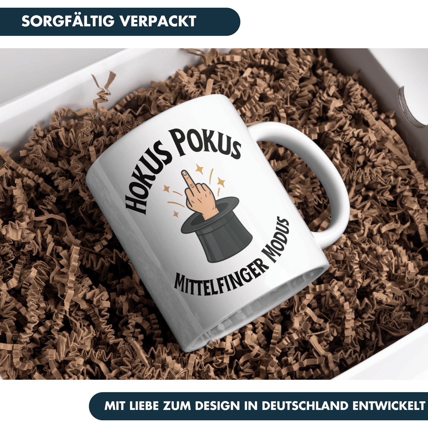 Hokus Pokus Mittelfinger Modus Kaffee Tasse