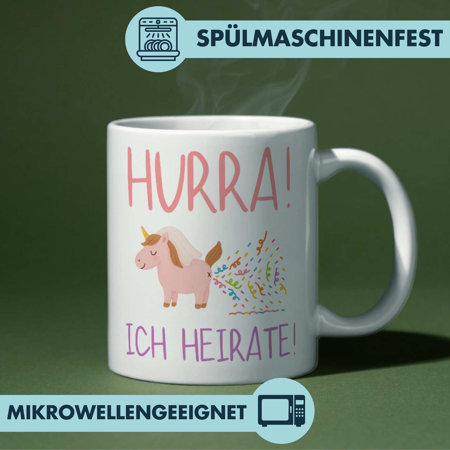 Hurra Ich Heirate Einhorn Braut Konfetti Pups Kaffee Tasse