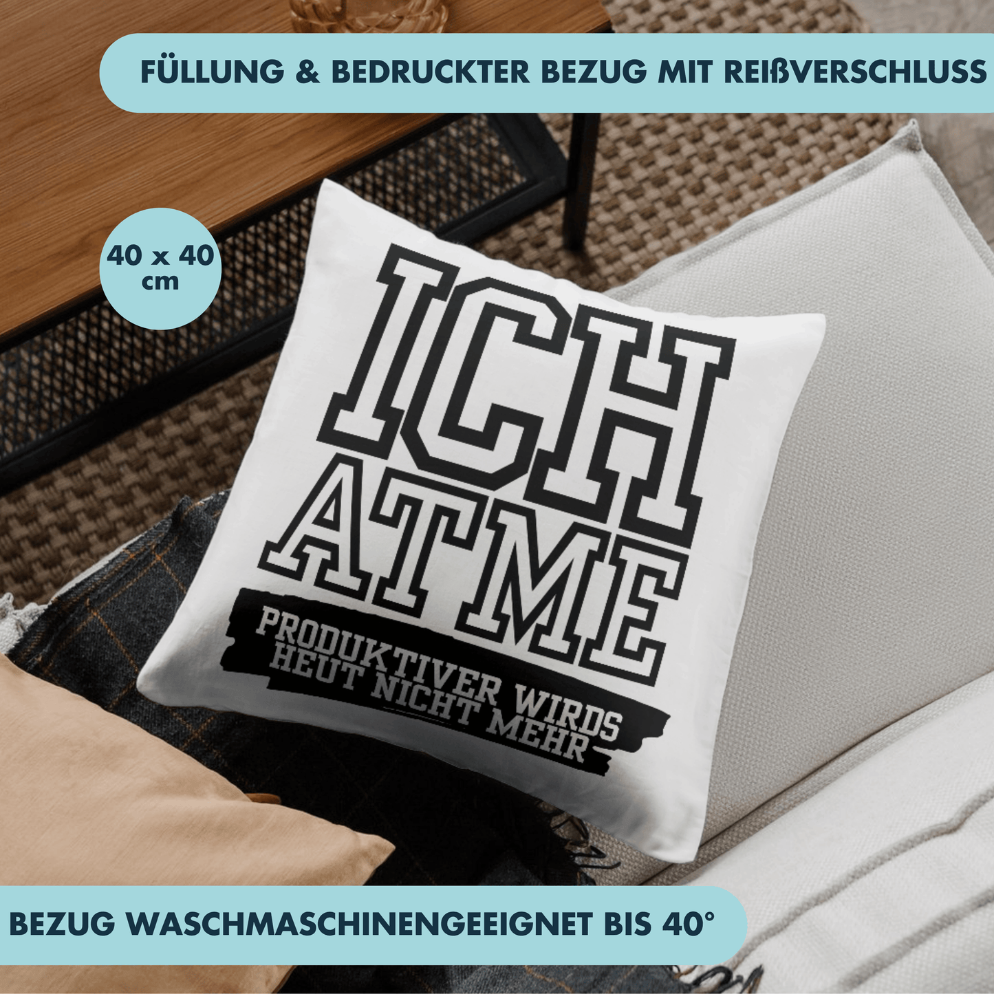 Ich Atme Produktiver Wirds Heut Nicht Mehr Deko Kissen