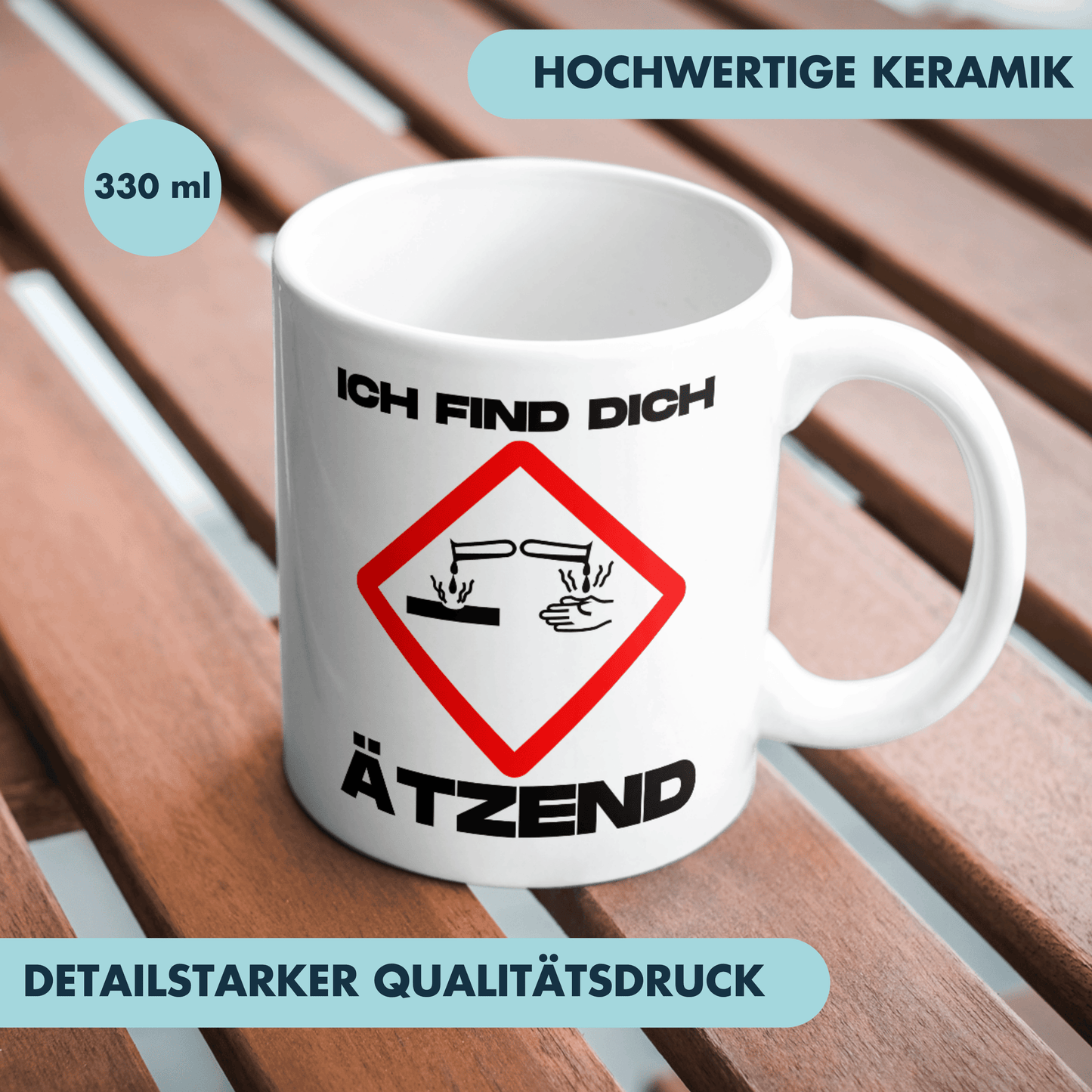 Ich Find Dich Ätzend Warnzeichen Chemie Kaffee Tasse