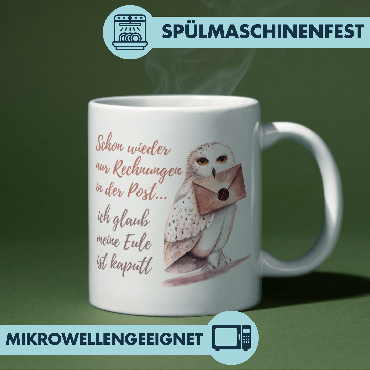 Schon Wieder Nur Rechnungen Ich Glaube Meine Eule Ist Kaputt Zauberer Kaffee Tasse