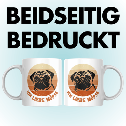 Ich Liebe Möpse Hund Zweideutig Kaffee Tasse
