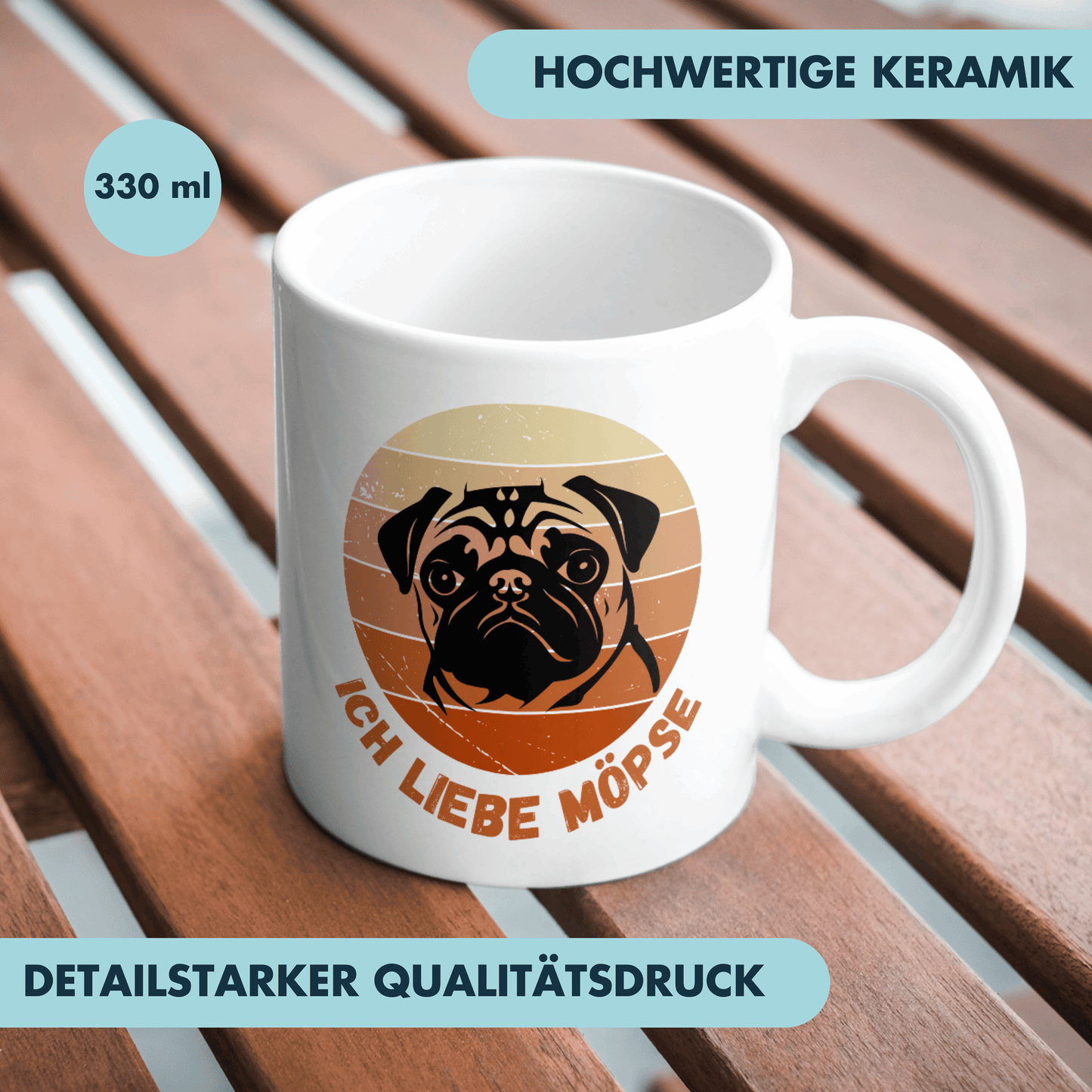 Ich Liebe Möpse Hund Zweideutig Kaffee Tasse