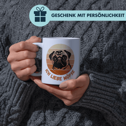 Ich Liebe Möpse Hund Zweideutig Kaffee Tasse