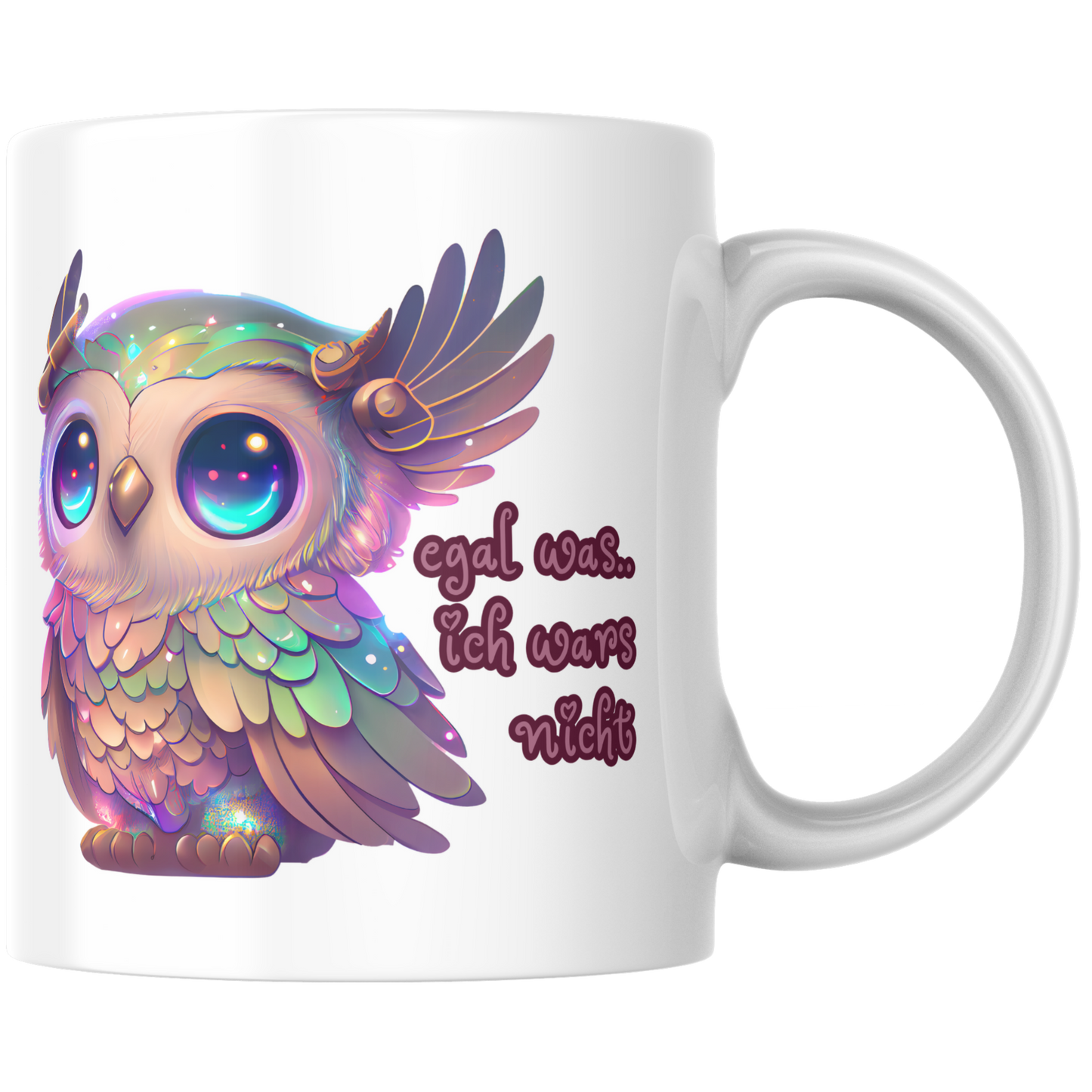 Egal Was Ich Wars Nicht Eule Kaffee Tasse