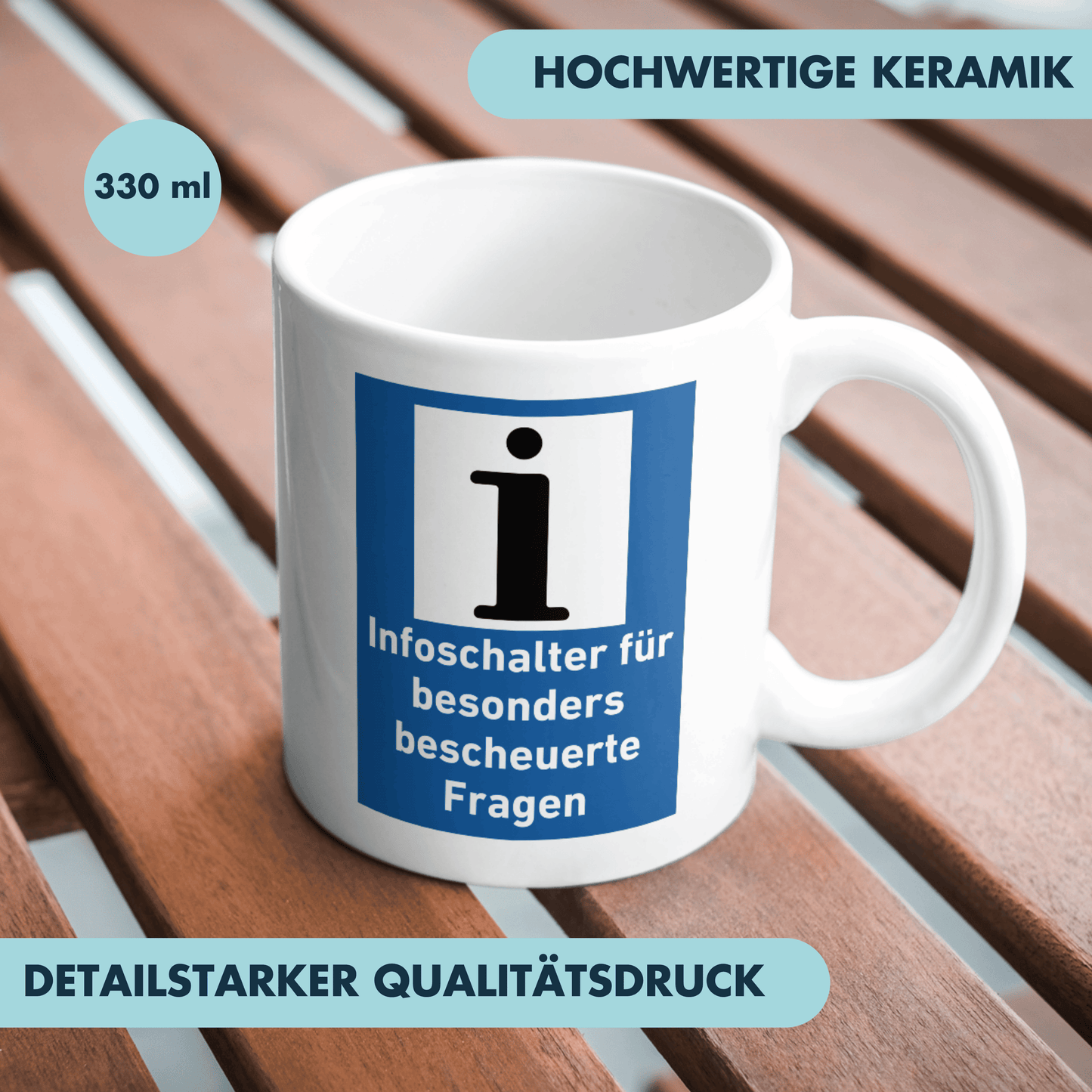Infoschalter Für Besonders Bescheuerte Fragen Kaffee Tasse