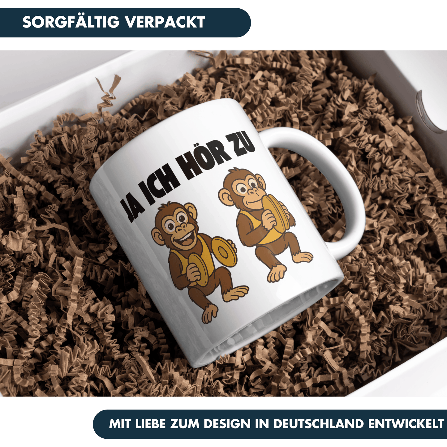 Ja Ich Hör Zu Spielzeug Affe Kaffee Tasse