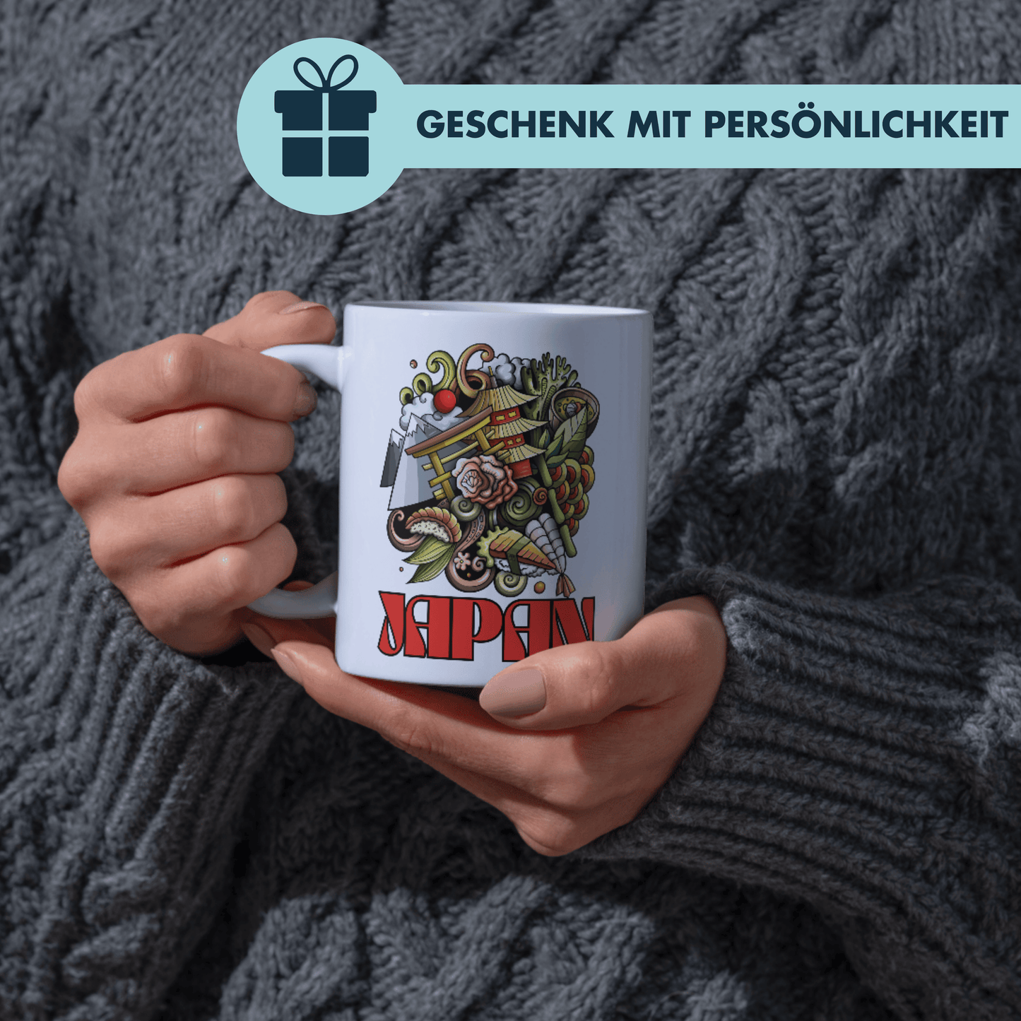 Japan Sehenswürdigkeiten Collage Kaffee Tasse