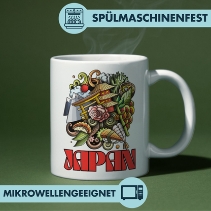 Japan Sehenswürdigkeiten Collage Kaffee Tasse