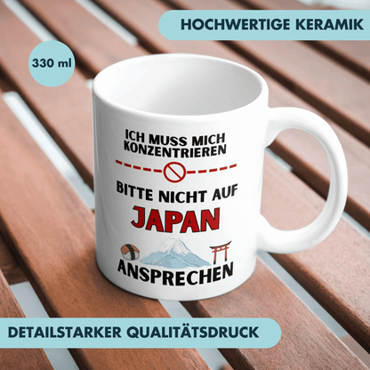 Ich Muss Mich Konzentrieren Bitte Nicht Auf Japan Ansprechen Kaffee Tasse