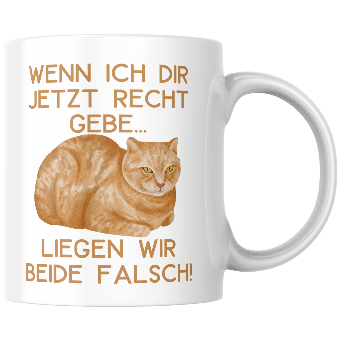 Wenn Ich Dir Jetzt Recht Gebe Liegen Wir Beide Falsch Katze Kaffee Tasse