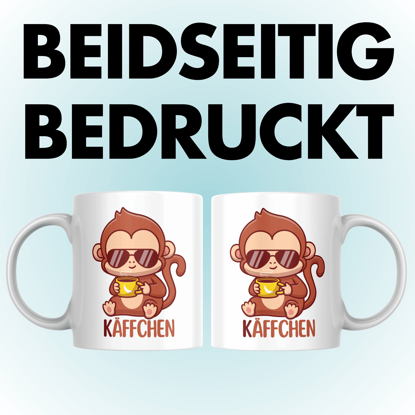 Käffchen Äffchen Affe Wortspiel Kaffee Tasse