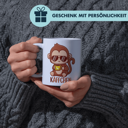 Käffchen Äffchen Affe Wortspiel Kaffee Tasse