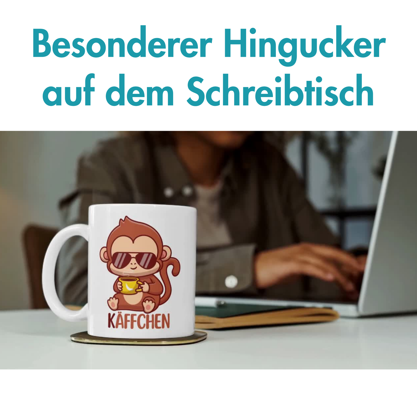 Käffchen Äffchen Affe Wortspiel Kaffee Tasse