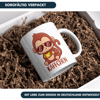 Käffchen Äffchen Affe Wortspiel Kaffee Tasse