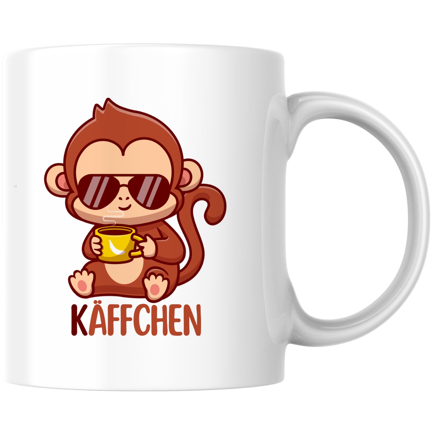 Käffchen Äffchen Affe Wortspiel Kaffee Tasse