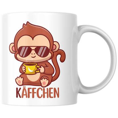 Käffchen Äffchen Affe Wortspiel Kaffee Tasse